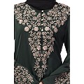 A-line party wear abaya with Resham embroidery work- Green
